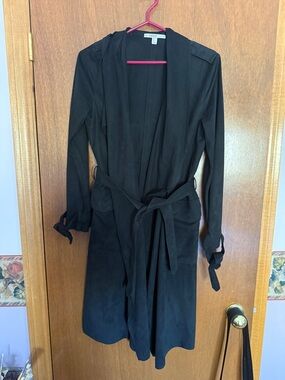 Zara Black Suede Trench Coat